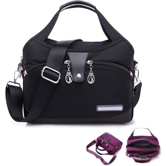Crossbody Bag Nylon Waterproof Anti Theft Multi-pocket Travel Working Purse